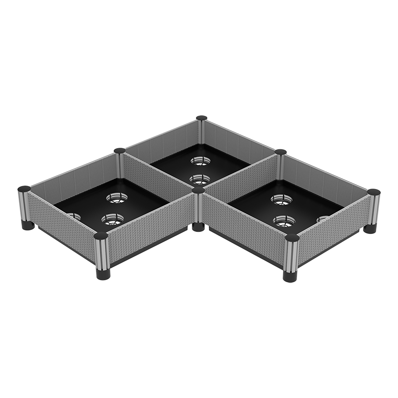 Cama de jardim de plástico de rattan imitado 8x poste de 16 cm 1006-3U