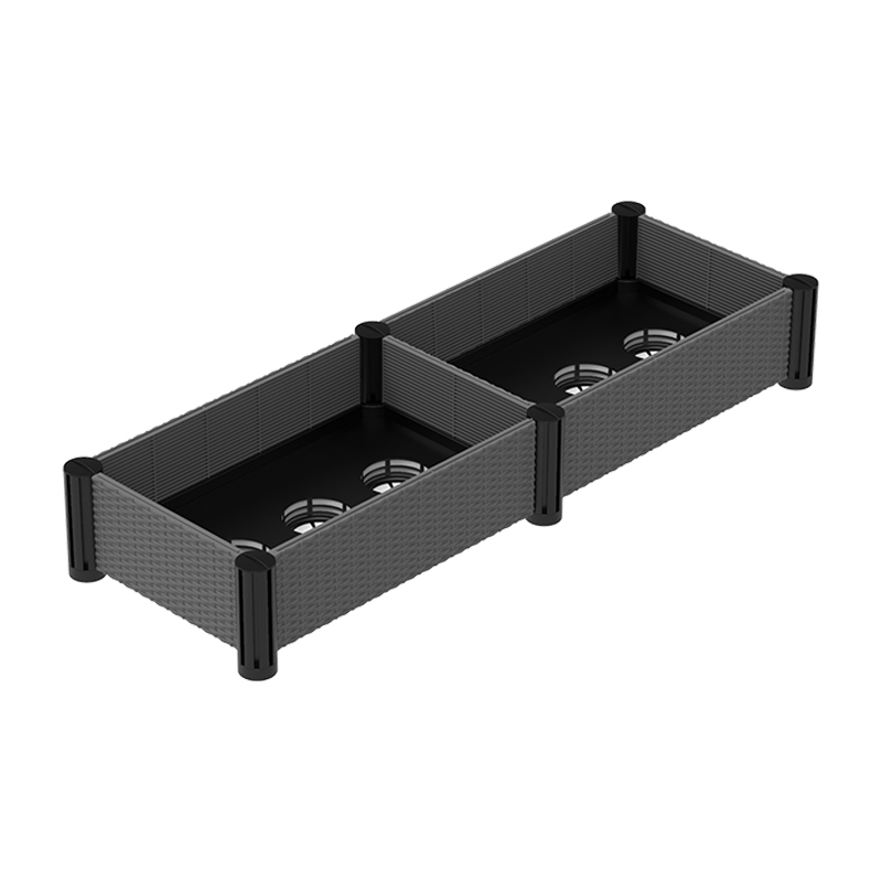 Cama de jardim de plástico de rattan imitado 6x coluna de 15 cm BGB2U10030