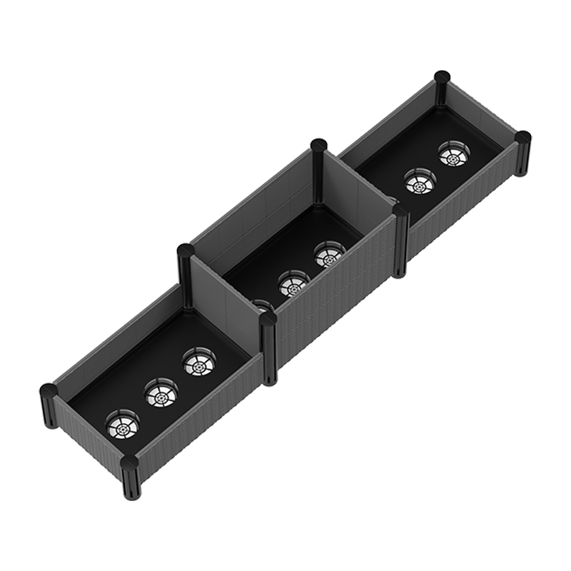 Cama de jardim de plástico de rattan imitado 4x 15 cm pos BGB3U1503030