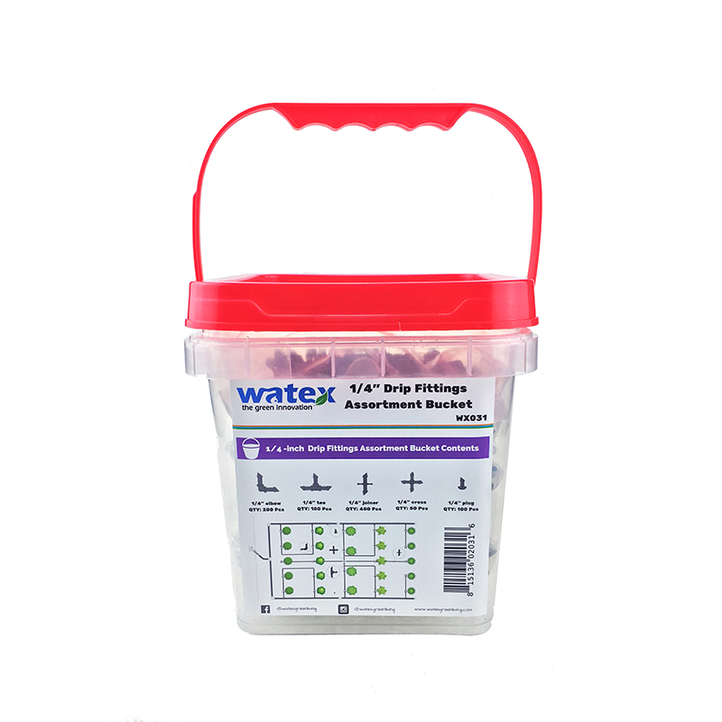 Pacote de sortimento de acessórios de gotejamento de 1/4 '(4 mm) (balde de 2L) WX031